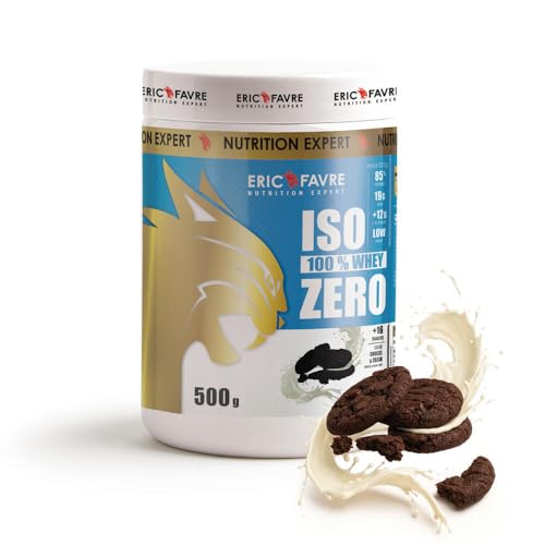 ISO WHEY ZERO 100% Pure Protéine - Pure Whey Protéine Isolate Savoureuse Pour Prise de Masse Musculaire - Assimilable Rapidement - 500g - Saveur Cookies & Cream - Eric...