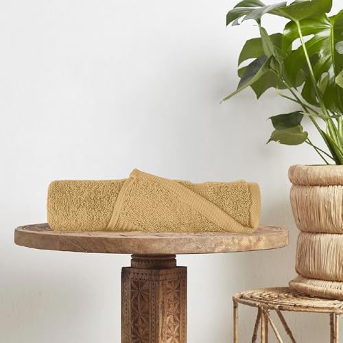 Image of Divine Casa Bath Towel Sand Color, 550 GSM Cotton, Soft, Highly Absorbent & Long Lasting, 75x150 cm, Ideal for Home & Bathroom Use