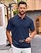 Cotrasen Men's Polo Shirts Short Sleeve Cotton Pique T-Shirts 3 Buttons Classic Fit Casual Soft Stretch Performance Golf Shirts Navy XL