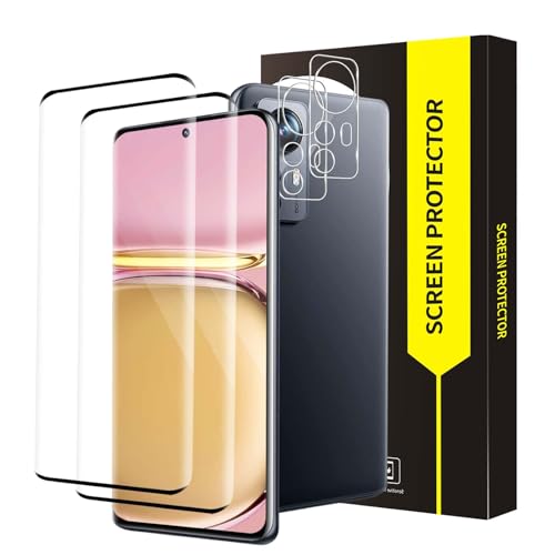 Cable Leader 2+2 Stück Schutzfolie für Panzerglas für Xiaomi 12/12X 5G 3D-Volle Bedeckung HD-Klar Fingerabdruck-ID 0 Staub & Blasen 9H Härte Anti-Schock Sturzresistent Xiaomi 12X Displayschutz