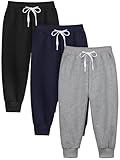 Picture of Resinta 3 Pack Toddler Girls Boys Sweatpants Kids Casual Athletic Pull-On Cotton Jogger Pants with Drawstring for Boys Girls