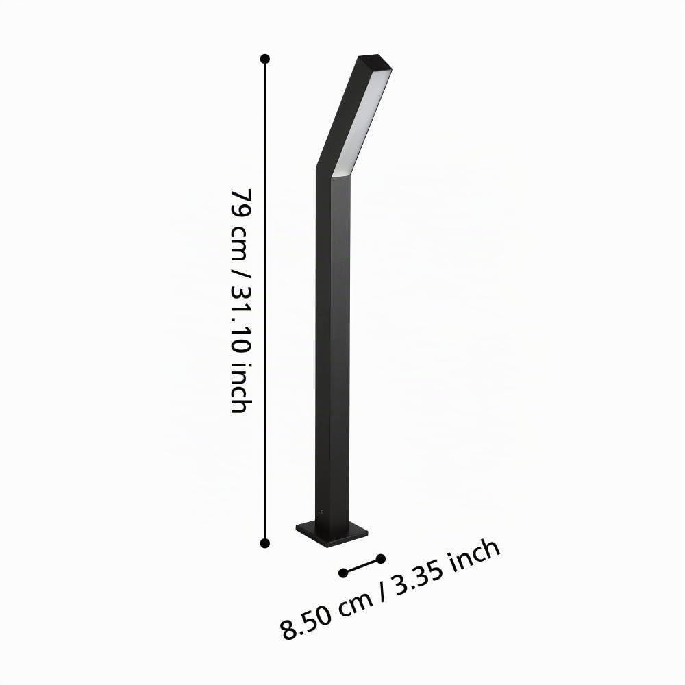 EGLO Lampadaire extérieur LED Ugento, lampe de chemin, luminaire | d'extérieur sur pied, éclairage pour allée et jardi, métal noir et plastique blanc, blanc chaud, IP44, 79 cm