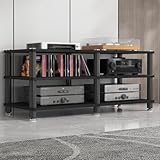 Conception ouverte multicouche : les larges étagères du support multimédia vous offrent suffisamment d'espace for placer votre équipement stéréo. Les étagères rendront votre installation plus facile et plus pratique, les pieds surélevés en bas facilitent le nettoyage.