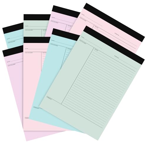 8 blocs de notas de escritura de 8.5 x 11 pulgadas, cuadernos de papel rayados para oficina, escuela, profesores, estudiantes, negocios universitarios, 45 hojas por bloc (multicolor)