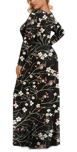 Image of LONGYUAN Women's Plus Size Maxi Dresses for Curvy Women Casual Long Dress XL-6XL