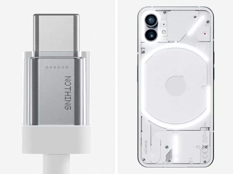 Image of Miracase Charger Compatible with Nothing Phone 2A Fast Charging Cable with C to C Connector Compatible with Nothing Phone 2A|Nothing Phone 2|Nothing Phone 1,White