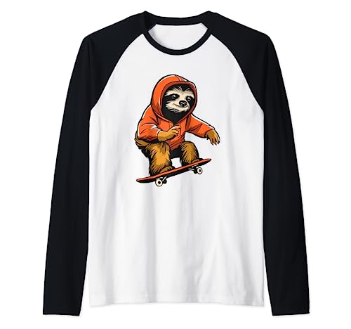 Skateboard Ranura - Skateboarding Patineta Skater Camiseta Manga Raglan