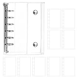 シール帳 透明 A7 透明シール帳バインダー クリアバインダー 5 穴リング式 10枚リフィル付き はがせる 可愛い シンプル おしゃれ 防水素材 増減自由 シール整理効率 UP（クリア）