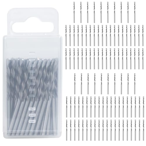 50 Pcs Drywall Bit 1/8 Inch and 50 Pcs Cutting Bits for Wood, M2 High Speed Steel Guide Point Drill Bit Set, Silver