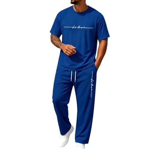 Chándal para hombre cómodo conjunto de dos piezas para descanso y paseo informal