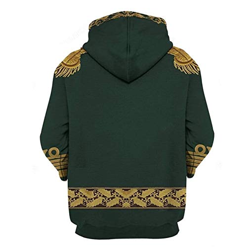 Image of Uyecos Historical Hoodie Revolutionary War Uniform Top | Historical Figure Print, Military Uniform Print, for Historical Reenactment, Halloween Cosplay