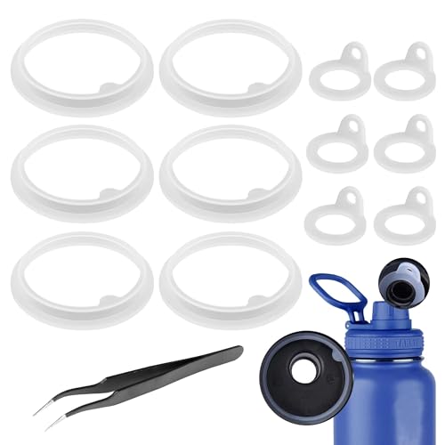 Nuyoach 13 Pcs Water Bottle Lid Gasket Replacement for Takeya Actives 18oz 22oz 24oz 32oz 40oz,Leak-Proof Rubber Seal Ring Gaskets O Ring Replacement Parts for Spout Lid (Not for Takeya Originals)