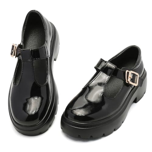 Ruiatoo ���f�B�[�X �����[�W�F�[�� �h���X�V���[�Y �v���b�g�t�H�[�����[�t�@�[ ���[�q�[�� �`�����L�[�p���v�X ���E���h�g�D �I�b�N�X�t�H�[�h�V���[�Y, Brilliant-Black, 23.5 cm