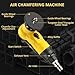 AMTOVL Pneumatic Chamfering Tool - Mini Air Chamfer Tool with 10 C-Angle & 10 R-Angle Blades, 45° 30000 RPM Chamfering Tool for Metal and Wood with 1/4