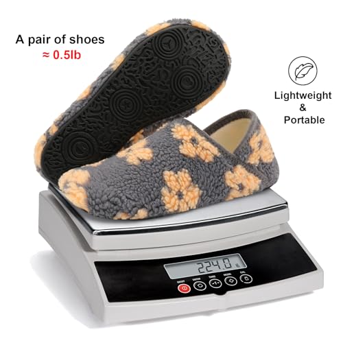 Image of Fires Womens Mens Slippers with Rubber Sole Soft-Lightweight House Slipper Socks Around House Shoes Non Slip Indoor /Outdoor