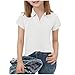 Short Sleeve Tops for Kids Versatile Lapel Collar V Neck Solid Color Casual Summer Tee Shirts for 5-15 Years