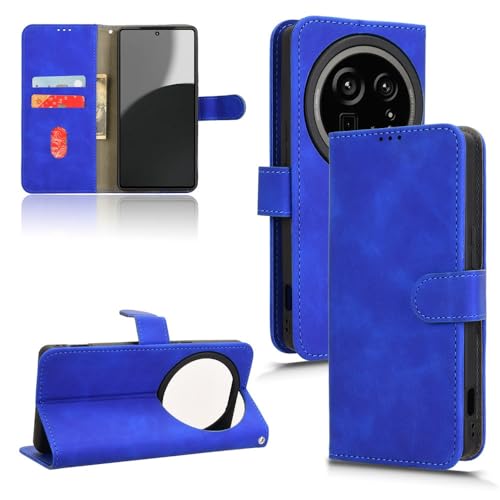 Housse cuir Sharp Aquos R9 Pro : étui premium bleu au design soigné et finitions impeccables