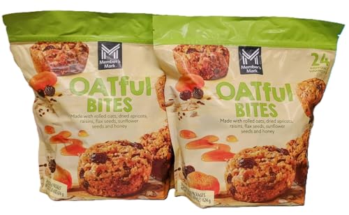 Member's OATful Bites with Rolled Oats, Dried Apricots and Seeds, 24-0.9oz Individually Wrapped Snacks Net WT 22oz