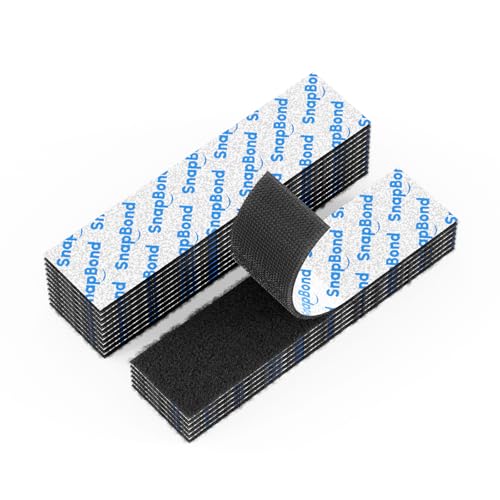 Snapbond 16 Sets 1x4 Inch Industrial-Grade Hook and Loop Strips with Adhesive, Strong Double Sided Sticky Tape, Back Adhesive Mounting Strips for Home Office School DIY Craft Use