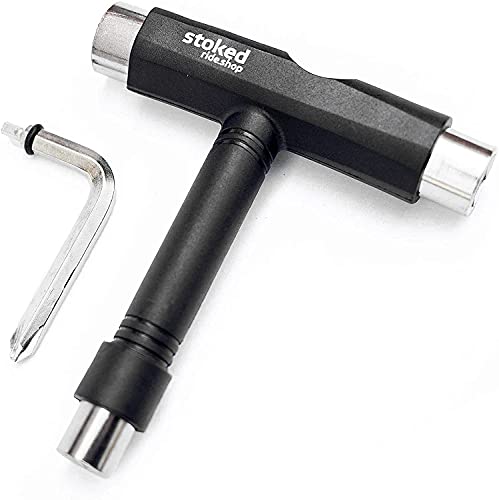 Stoked Ride Shop Skate Tool All in One – Multi Function Skateboard Tool Kit with Allen Key and L-Type Phillips Head Wrench Screwdriver