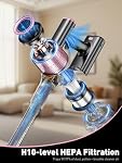 Cordless Vacuum Cleaner,45Kpa Vacuum Cleaners for Home,45min Runtime Rechargeable Stick Vacuum with LED Display,Anti-Tangle & 3 Speed Settings,8 in 1 Lightweight Vacuum for Hard Floors Carpet Pet Hair