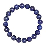 BRCbeads Gemstone Bracelets Blue Lapis Enhance Color Natural Gemstone Birthstone Handmade Healing Power Crystal Beads Elastic Stretch 10mm 7.5 Inch with Gift Box Unisex