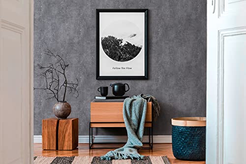 Papier peint intissé gris anthracite imitation béton pour rénovation murale 10m