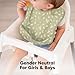 3-Pack Waterproof Baby Bibs for Eating - Lightweight Toddler Feeding Bibs with Large Food Catcher, Mess Proof, Food-Grade Baby Eating Essentials, Easy to Put On & Clean (Fleur)