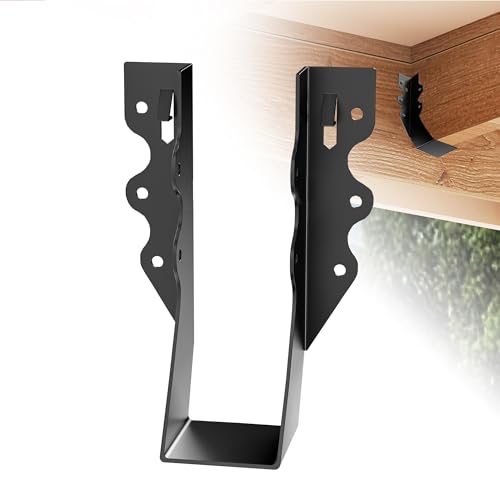 25 pcs 2x6 Joist Hangers Black 18 Gauge Face Mount Joist Hangers , 2x6 Brackets Fits Truss Connectors,Rafter Brackets for Floor Deck and Ceiling Joists Q235B Steel Black Powder Coated