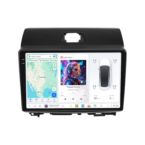 MekedeTech DUDUAUTO DUDU6 Android Screen for KIA Ray 2011-2017 Android Car Radio 9.5 inch Wireless Carplay Head Unit,8G RAM 256GROM