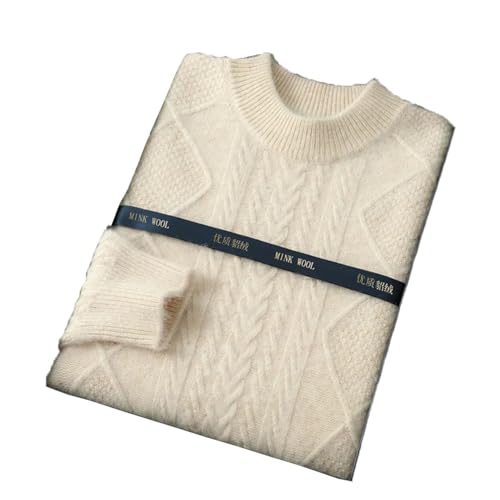 Men's Bust Clothing Winter Cashmere Sweater Thick Warm Knit Jumper Flower Type Half High O-Neck Top