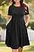 Pinup Fashion Womens Plus Size Midi Dresses with Pockets Black Work Casual Summer Short Sleeve Graduation Cocktail Swing A Line Dress