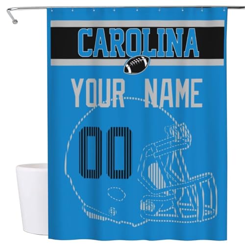 INAOO Carolina Shower Curtain Custom Any Name and Number for Men Women Gifts