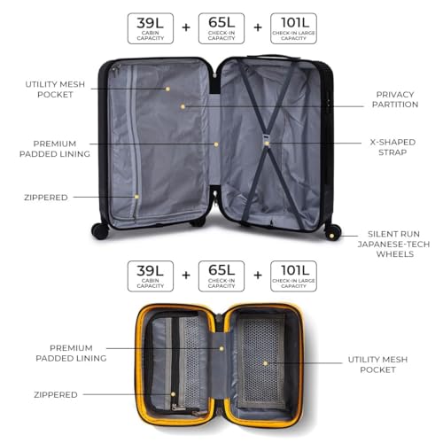 Image of VLITE Brampton 9-Piece Family Set - 3 Vanity Cases + 3 Duffle Bags + 3 Trolley Suitcases, Unbreakable Polycarbonate Luggage, 8 Spinner Wheels, Number Lock, 3-Year Warranty