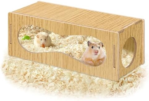 Picture of Lucxhcky Hamster Hideout House, Wooden Hide Hut Cage Accessories for ...