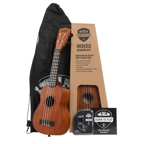 Official Kala Learn to Play Ukulele Soprano Starter Kit, Satin Mahogany &ndash; Includes online lessons...