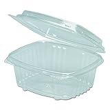 Genpak AD12F Clear Hinged Deli Container, APET, 12 oz, 5 3/8 x 4 1/2 x 2 7/8 (Case of 200)