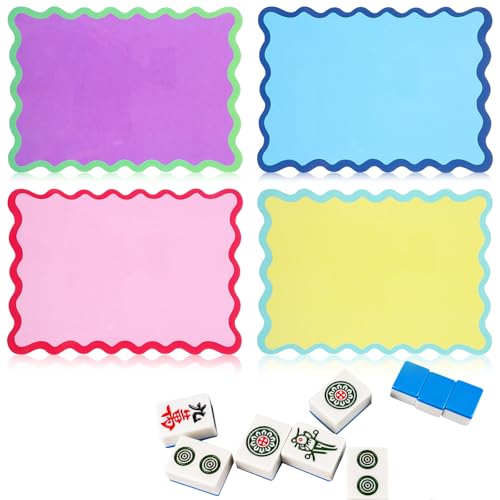 Thinp 4 Piezas Mahjong Cartas Barajadoras PVC