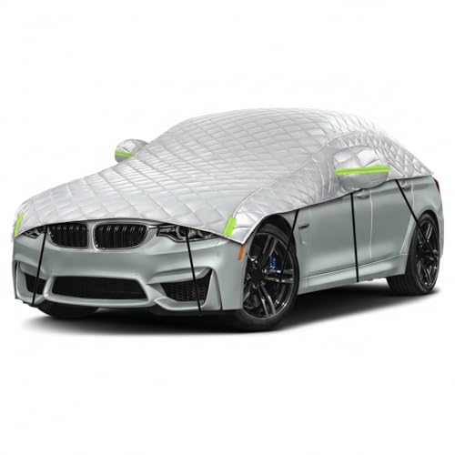 Hail Protection Car Cover, Waterproof All‑Weather Car Cover with Padded 5‑Layer Design, Car Windproof UV Resistant for Hatchback Sedan SUV (L)