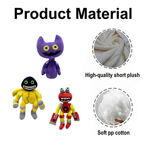 2pc Stuffed Monsters Wubbox Plush（Purple&Orange&Yellow),11 Inch Funny Wubbox Plushies Toy From Singi