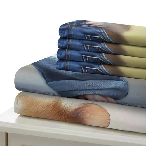 Housse de couette hamster imprimé 3D parure de lit microfibre 140x200