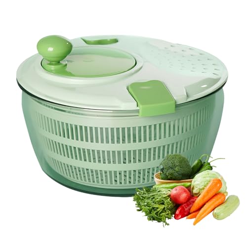 Yeqqzq Salad Spinner, Salad Washer and Spinner, 4L Lettuce Spinner with Vegetable Washing Basket and Serving Bowl