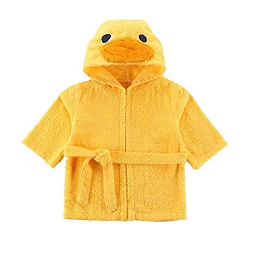 Hooyi Peignoir de bain à capuche pour bébé de 0 à 12 mois Jaune Taille L 130 cm Cover