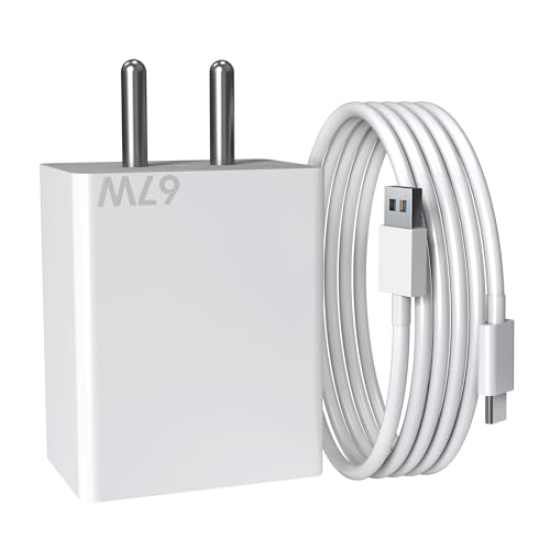 Image of Mi 67W FastCharge Type C Power Adapter with PD Charging Support Advanced Safety Protection Compact Lightweight Travel Design for Rapid Charging of Smartphones Tablets Laptops USB-C Devices Use (White)