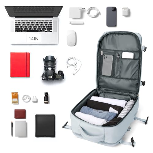 Image of coowoz Travel Backpack For Women Men Airline Approved,Black Carry On Backpack,Large Hiking Laptop College Backpacks Waterproof Outdoor Sports Rucksack Casual Daypack Fit 15.6 Inch Backpacks