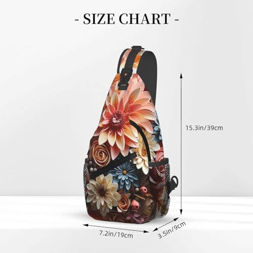 Bolso tipo sling para mujer y hombre con diseño floral miniatura 2