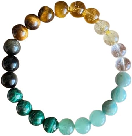 MISBAHLucky Bracelet, Abundance And Prosperity,Faux Green Aventurine, Malachite, Citrine, Tiger Eye, Rutile (Anniversary Party Supplies, Birthday Party Favors, Summer Vacation Party)