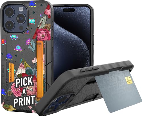 Image of Smartish iPhone 15 Pro Max Wallet Case - Wallet Slayer Vol. 2 [Slim /Protective] Credit Card Holder w /Kickstand Drop Tested Hidden Card Slot Compatible w /Apple iPhone 15 Pro Max - Custom Prints