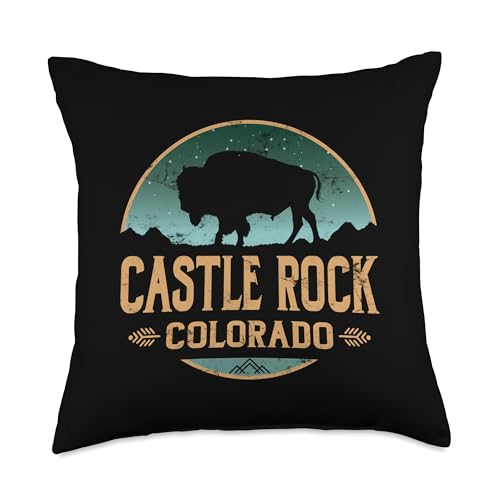 Castle Rock Colorado CO Buffalo Bison Throw Pillow