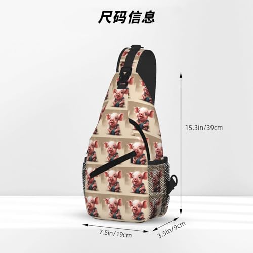 Naughty Pig Baby Printing Fashion Sling Bag For Men Chest Shoulder Backpack Crossbody Motocycle Daypack For Travel Hiking4